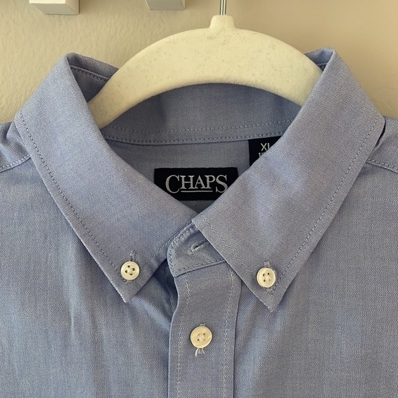 Chaps Youth Boy Short Sleeve Button Down Dress Shirt Light Blue XL 18 20 NWOT - Picture 3 of 5
